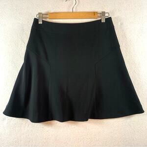 Express Womens Flare Mini Skirt‎ Sz 6 Black Dark Coquette Y2K Academia Preppy